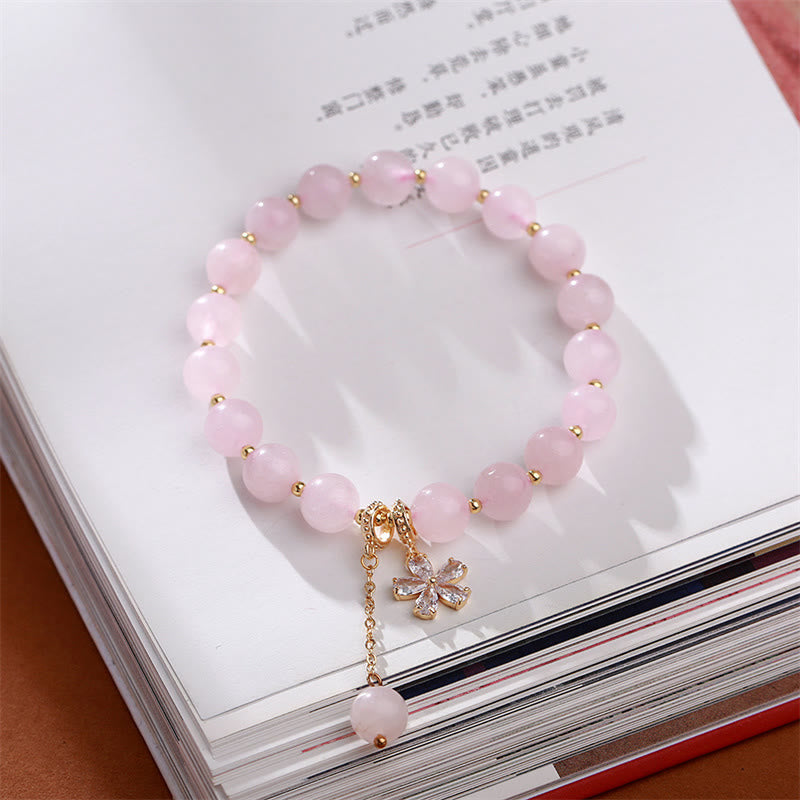 KarmaRipple's Authentic Pink Gemstone Plum Blossom Love Bracelet p2