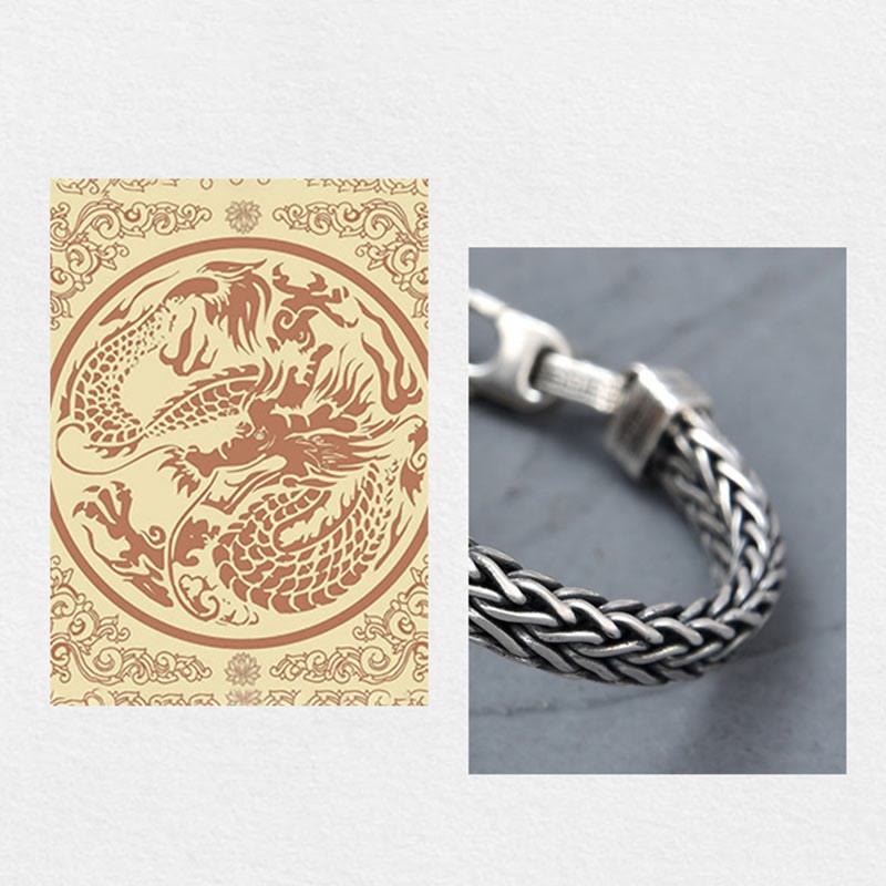 KarmaRipple's Retro Blue Acrylic Dragon Keel Woven Design Balancing Wealth Buckle Bracelet p12