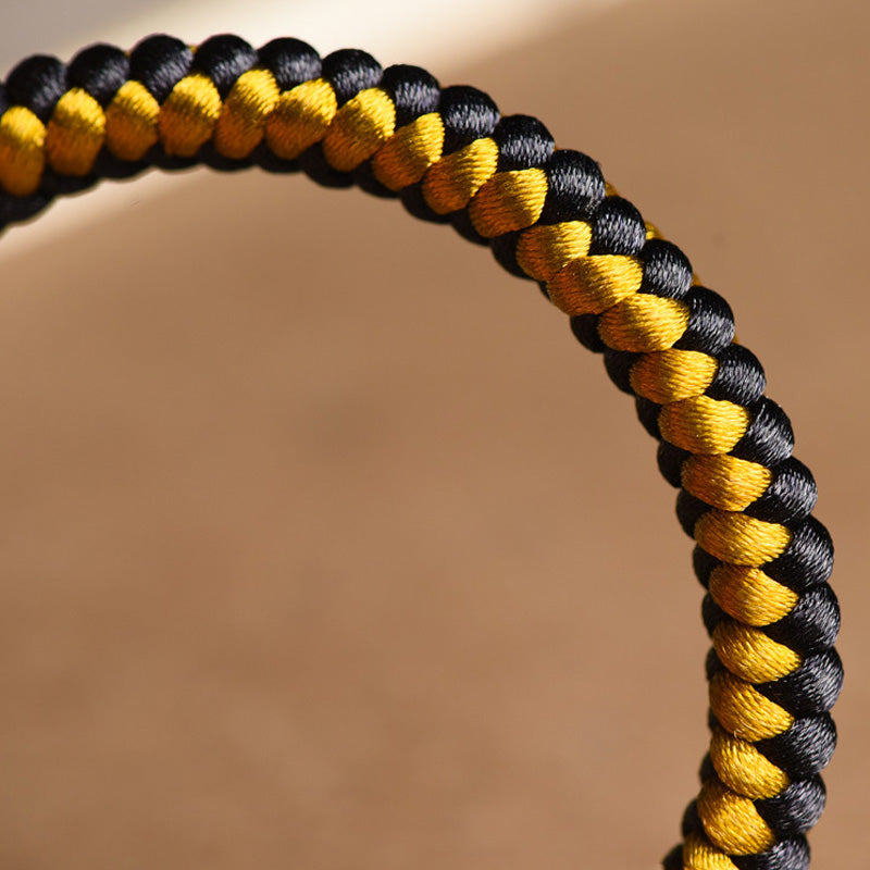 KarmaRipple's Handmade Tibetan Black Gold Dragon Scale Rope Om Mani Padme Hum Purity Bracelet p6