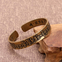 KarmaRipple's Tibetan Mah¨¡pratisar¨¡ Mantra Sanskrit Copper Brass Healing Bracelet Bangle
