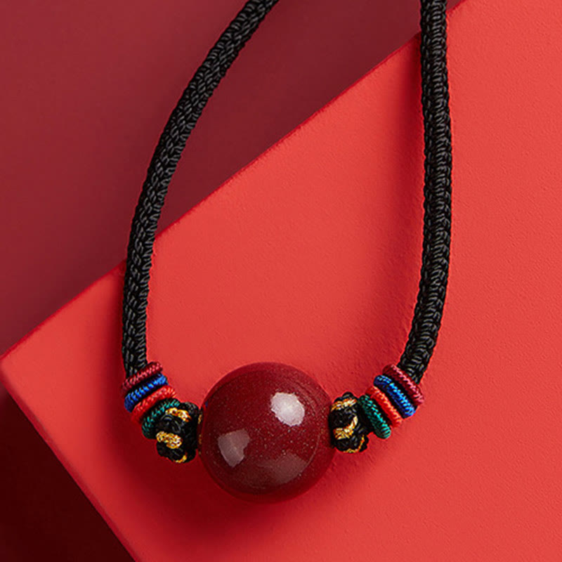 KarmaRipple's Cinnabar Bead Blessing String Pendant Necklace p6