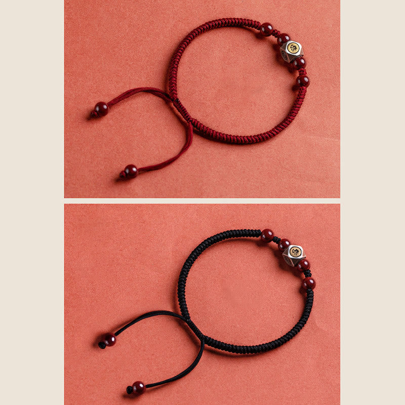 KarmaRipple's 925 Sterling Silver Chinese Zodiac Natal Buddha Cinnabar Calm Bracelet p27