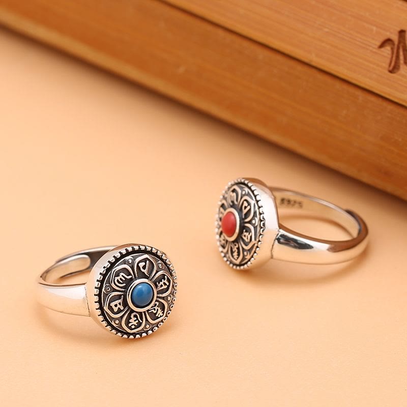KarmaRipple's Tibetan Om Mani Padme Hum Peace Rotatable Ring p16