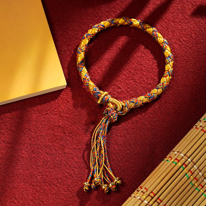 KarmaRipple's Handmade Tibetan Five God Of Wealth Dragon Scale Rope Fortune Braid Bracelet p6