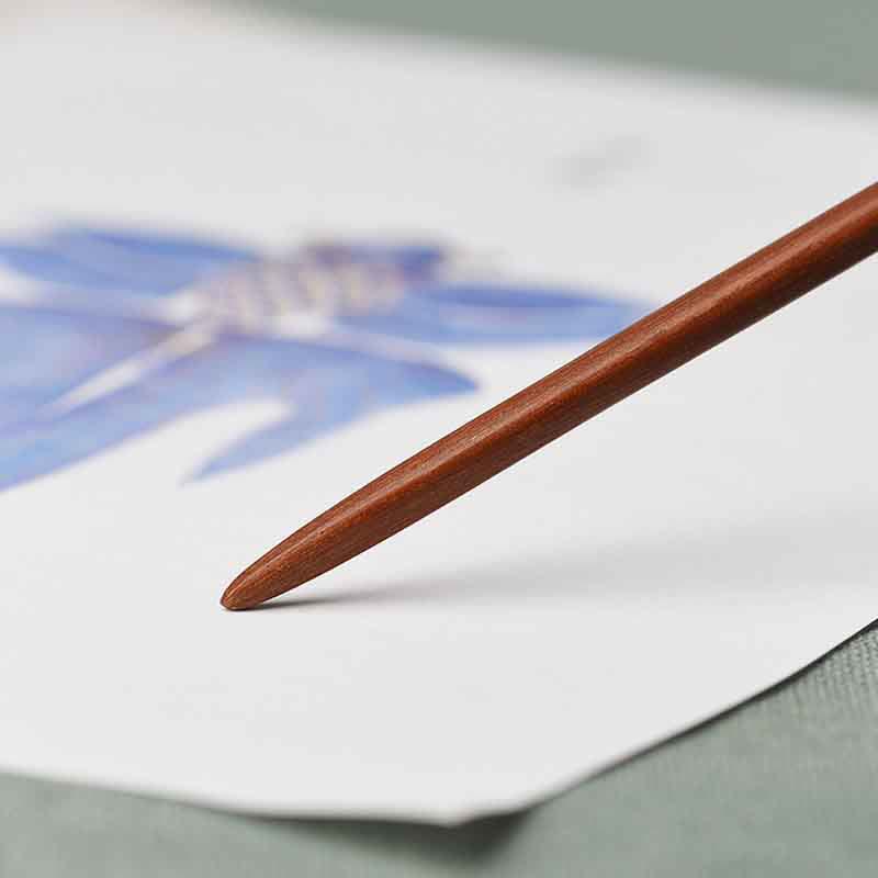 KarmaRipple's Red Sandalwood Green Agate Ginkgo Leaf Protection Hairpin p8