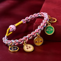 KarmaRipple's Handmade Tibetan Multicolored Rope Five God Of Wealth Fortune Braid Bracelet
