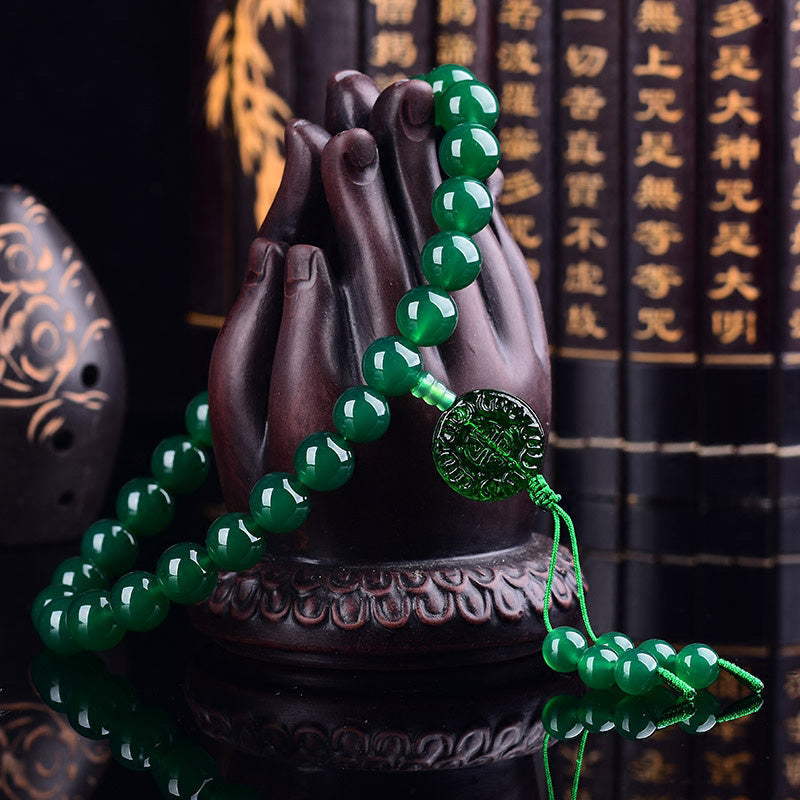 KarmaRipple's Authentic Green Agate Wrist Mala Manifestation Pocket Mala Car Decoration p2