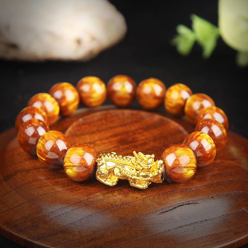 KarmaRipple's Fortunate Golden Tiger Eye Abundant Pixiu Bracelet p4