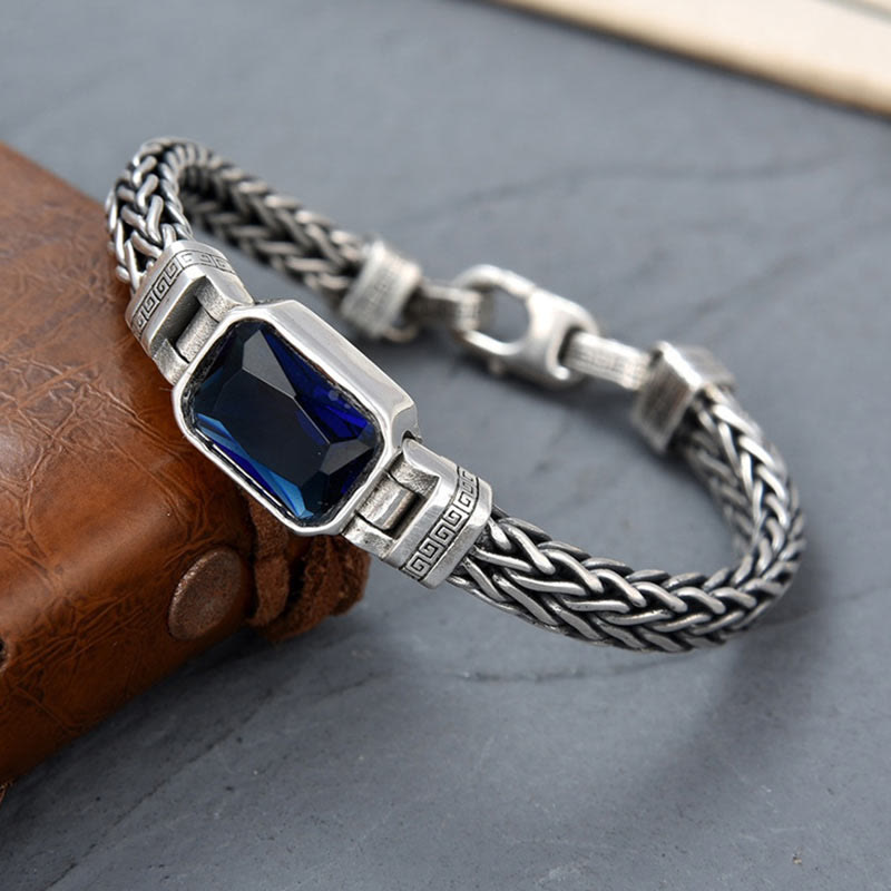 KarmaRipple's Retro Blue Acrylic Dragon Keel Woven Design Balancing Wealth Buckle Bracelet p6