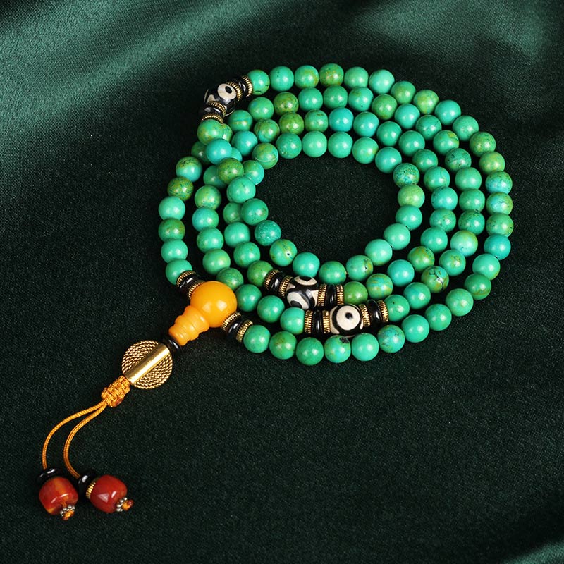 KarmaRipple's Tibetan Turquoise Mala Balance Pendant Bracelet p3