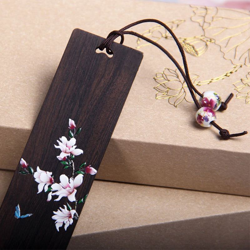 KarmaRipple's Butterfly Flower Ebony Wood Bookmarks With Gift Box p5
