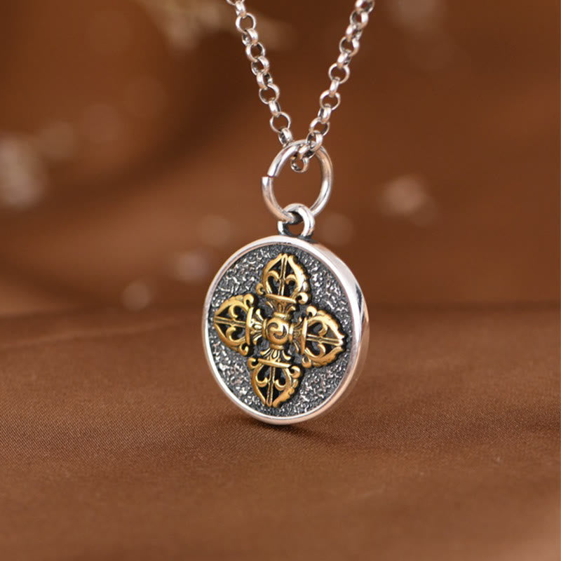KarmaRipple's 925 Sterling Silver Double Dorje Vajra Blessing Pendant Necklace p5