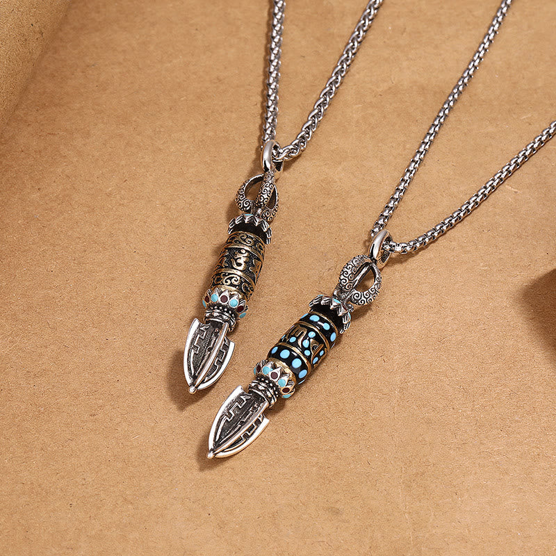 KarmaRipple's Tibetan Om Mani Padme Hum Protection Wealth Rotatable Pendant Necklace p3