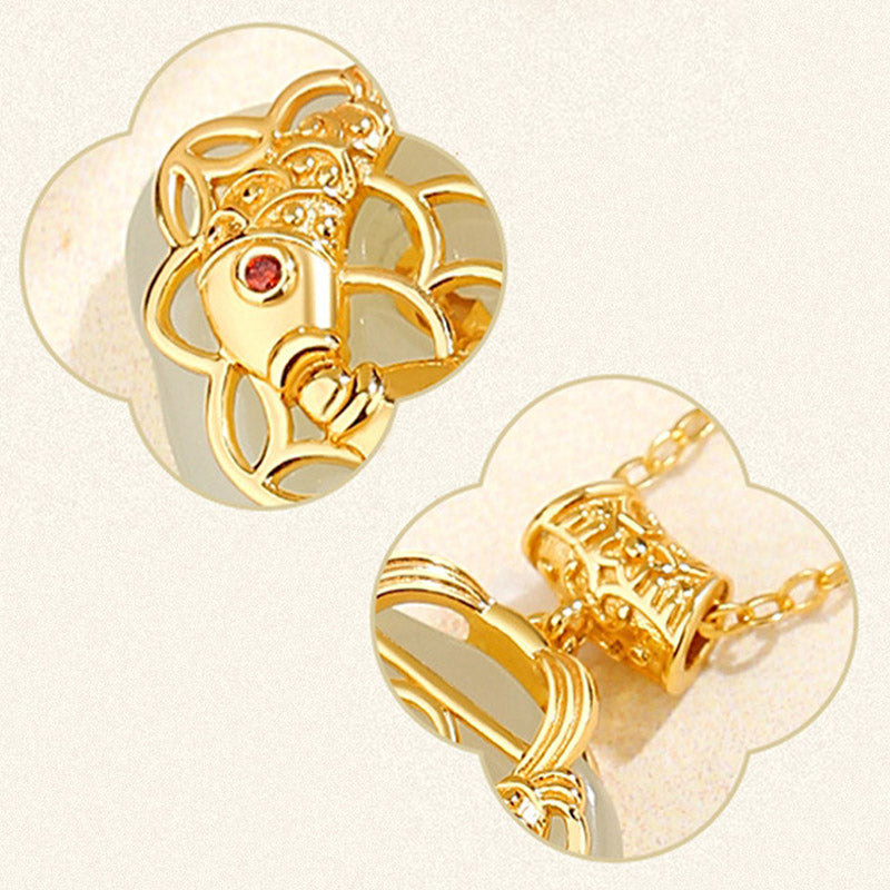 KarmaRipple's 925 Sterling Silver Authentic Hetian Jade Koi Fish Wealth Pendant Necklace p8