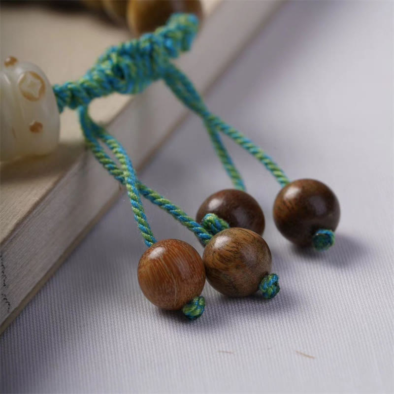 KarmaRipple's Green Sandalwood Bodhi Seed Fortunate Cat Positive Bracelet p5