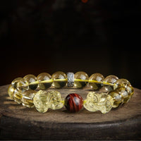 KarmaRipple's Authentic Citrine Double PiXiu Tiger Eye Prosperity Protection Bracelet