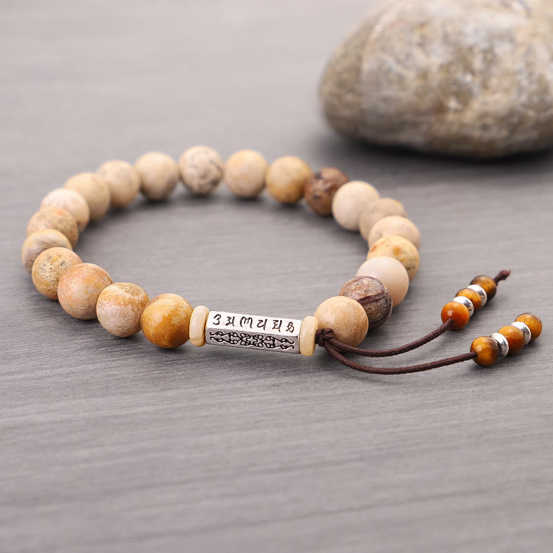 KarmaRipple's Weathered Stone Om Mani Padme Hum Strengthen Bracelet p7