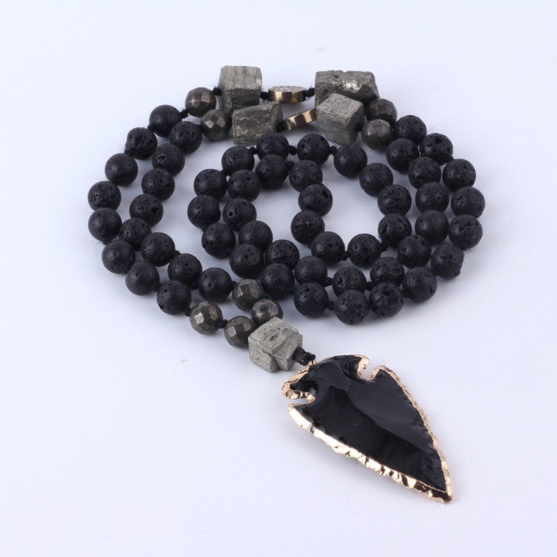 KarmaRipple's Authentic Lava Rock Yoga Meditation Pendant Arrow Necklace p2