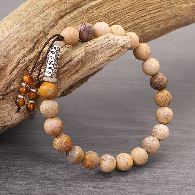 KarmaRipple's Weathered Stone Om Mani Padme Hum Strengthen Bracelet p11