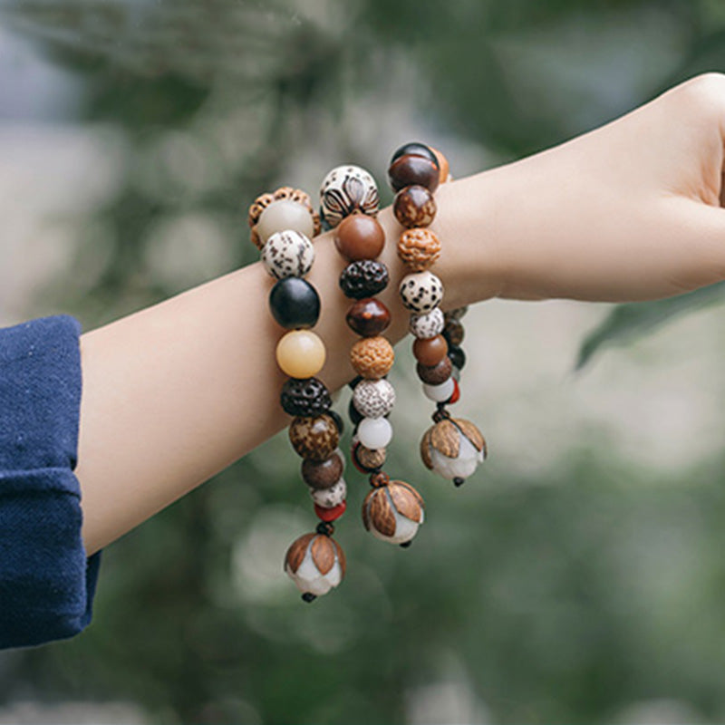 KarmaRipple's Bodhi Seed Lotus Wisdom Peace Wrist Mala Bracelet p5