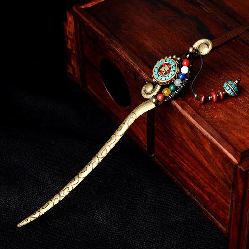KarmaRipple's Tibetan Turquoise Agate Protection Hairpin Decorations p10