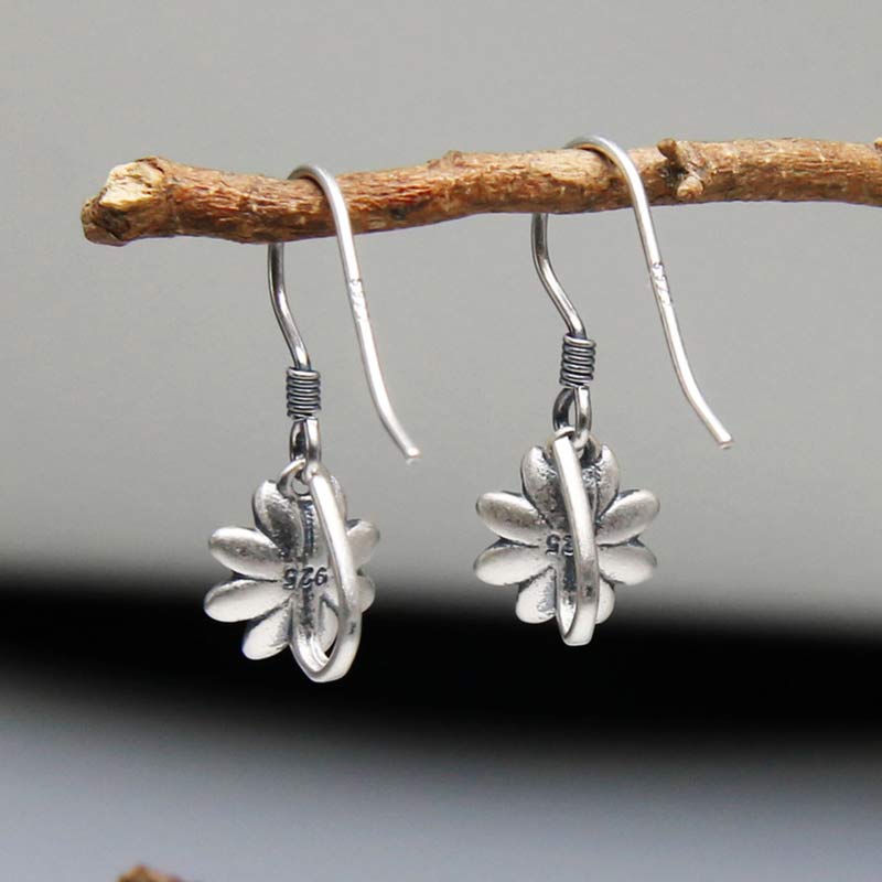 KarmaRipple's 925 Sterling Silver Lotus Flower Enlightenment Earrings p4