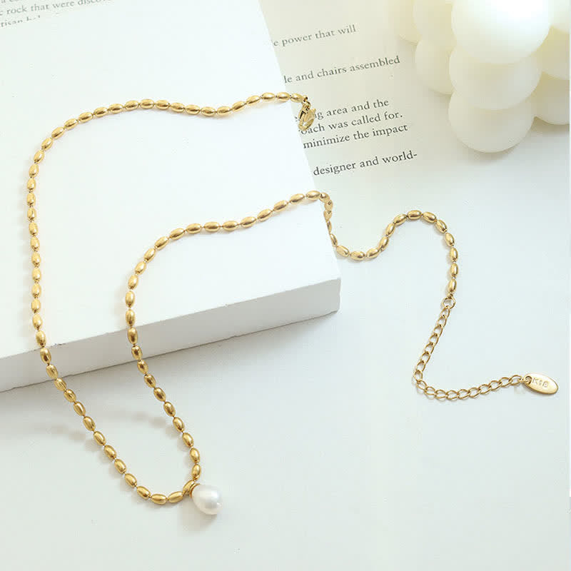 KarmaRipple's Pearl Bead Peace Pendant Necklace p6