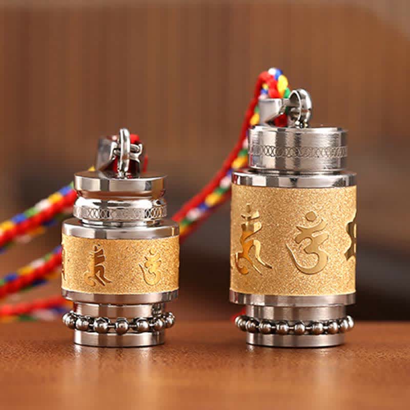 KarmaRipple's Tibet Om Mani Padme Hum Shurangama Mantra Titanium Steel Wisdom Amulet Pendant Necklace p22