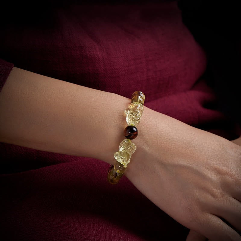KarmaRipple's Authentic Citrine Double PiXiu Tiger Eye Prosperity Protection Bracelet p11