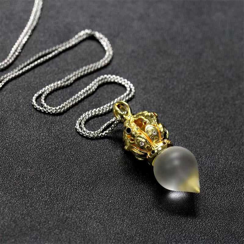 KarmaRipple's Tibetan Dorje Vajra 4 Prong Lotus Liuli Gemstone Strength Pendant Necklace p23