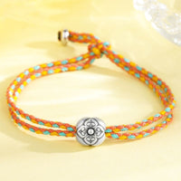 KarmaRipple's 999 Sterling Silver Persimmon Fortune Multicolored Woven Bracelet