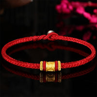 KarmaRipple's Tibet 999 Gold Om Mani Padme Hum Engraved Protection?Lucky Bead Bracelet