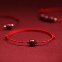 KarmaRipple's Authentic Fortunate Cinnabar Bead Blessing String Bracelet Anklet