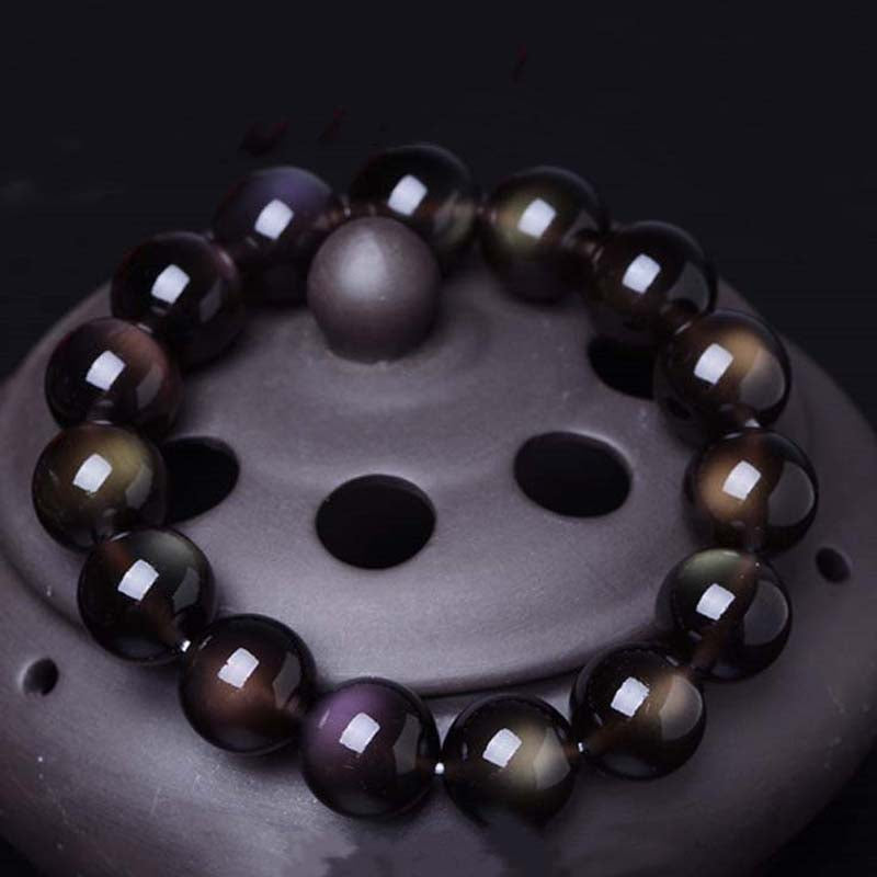 KarmaRipple's Authentic Rainbow Obsidian Positive Bracelet p3