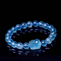 KarmaRipple's Authentic Aquamarine Pixiu Serenity Balancing Bracelet