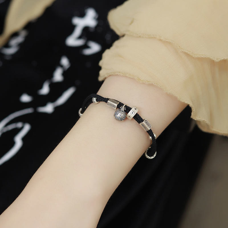 KarmaRipple's 925 Sterling Silver Gold Swallowing Beast Koi Fish Wealth Handcrafted Woven Bracelet p22