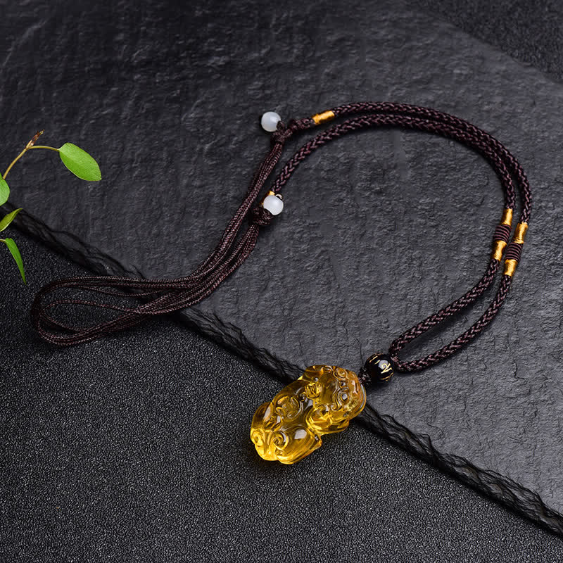KarmaRipple's FengShui Citrine PiXiu Wealth Pendant Necklace p9