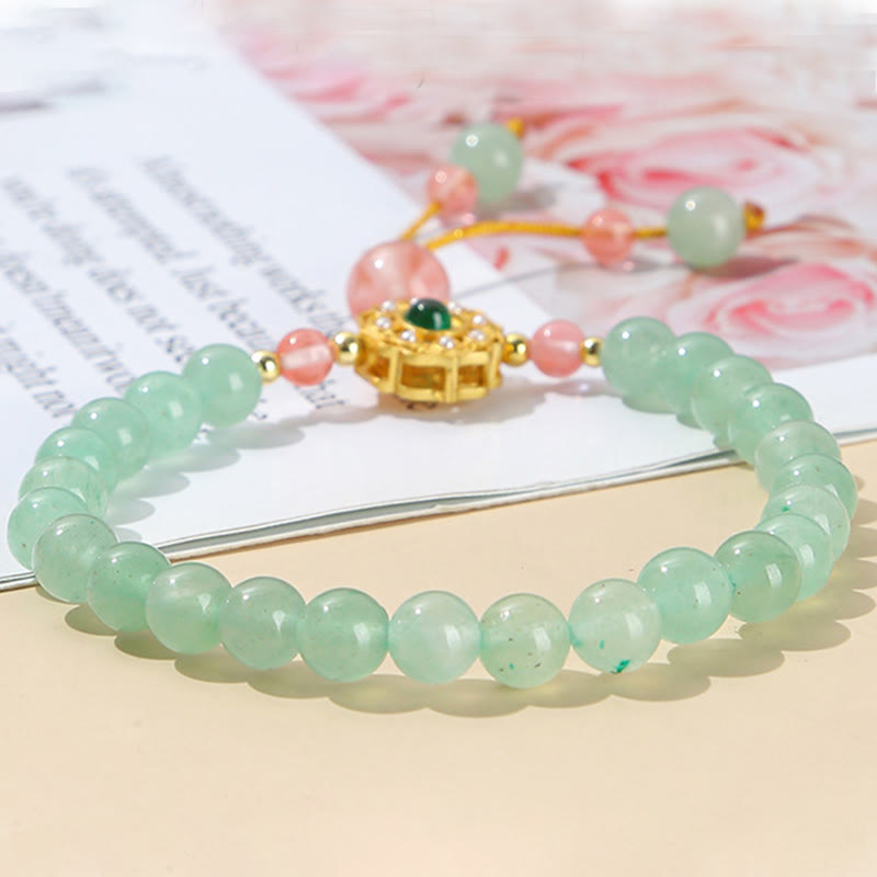 KarmaRipple's Green Aventurine Fortune Bead Tassel Bracelet p5