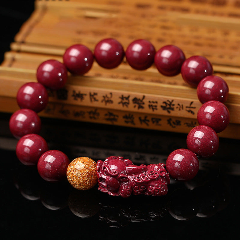 KarmaRipple's Tibetan Cinnabar Pixiu Calm Bracelet p8