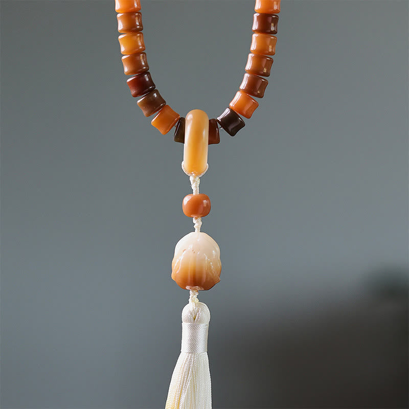 KarmaRipple's 108 Mala Beadwork Bodhi Seed Buddha Hand Lotus Engraved Balance Bracelet p6