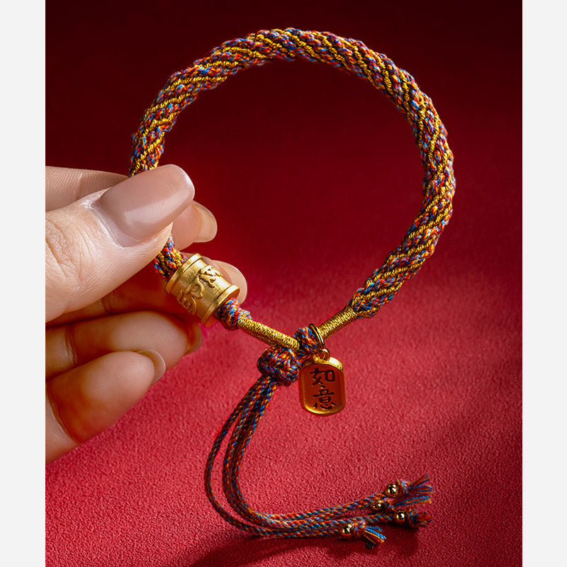 KarmaRipple's Handmade Multicolored Tibetan Om Mani Padme Hum Ruyi Auspicious Talisman Woven Bracelet p8