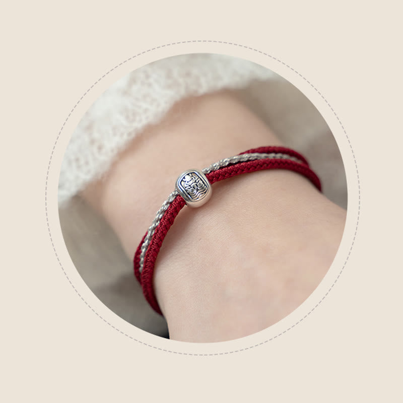 KarmaRipple's 925 Sterling Silver Tibetan Zakiram Goddess of Wealth Fortune Rope Bracelet p13