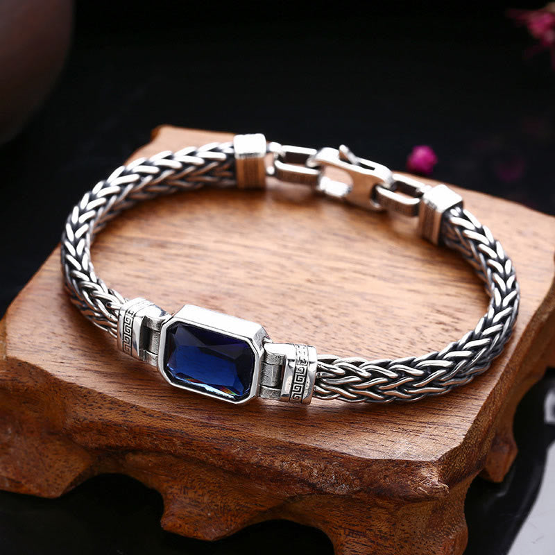 KarmaRipple's Retro Blue Acrylic Dragon Keel Woven Design Balancing Wealth Buckle Bracelet p5