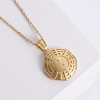 KarmaRipple's Bagua Yin Yang Titanium Steel Balance Pendant Chain Necklace