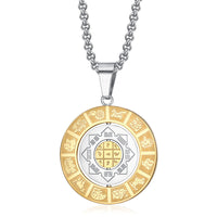 KarmaRipple's Chinese Zodiac Nine Palaces Eight Diagrams Bagua Amulet Balance Pendant Rotatable Necklace