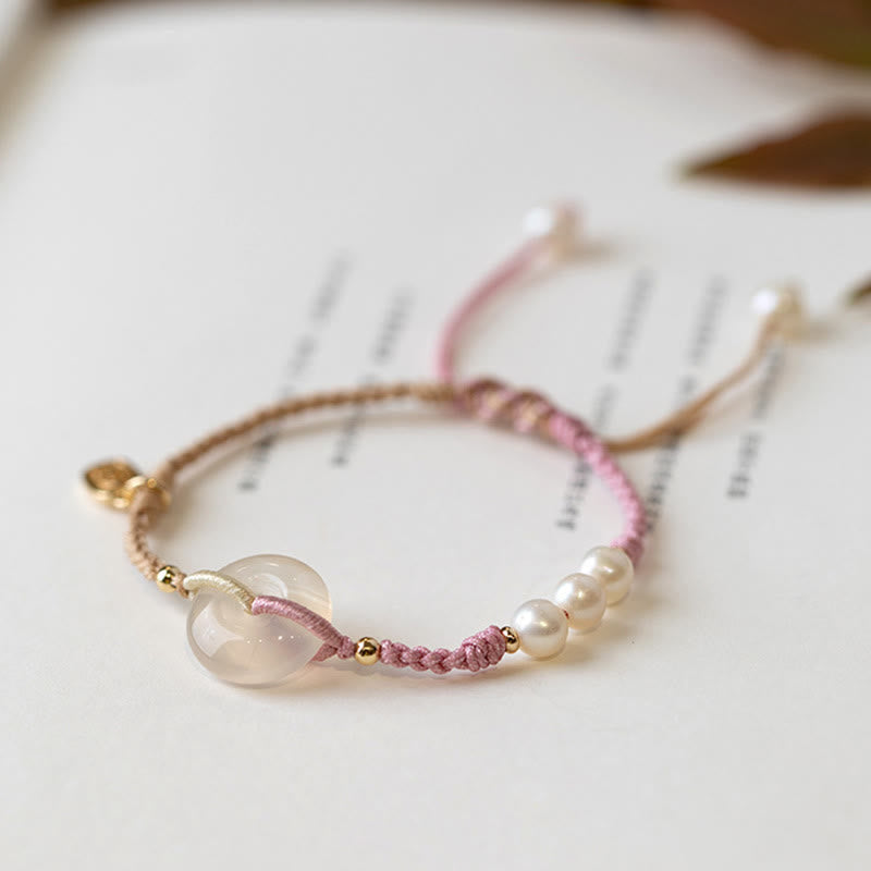 KarmaRipple's Chalcedony Round Peace Buckle Positive String Bracelet p10