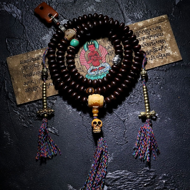 KarmaRipple's Tibet 108 Mala Beadwork Purple Bodhi Seed Bagua Vajra Auspiciousness Bracelet p28