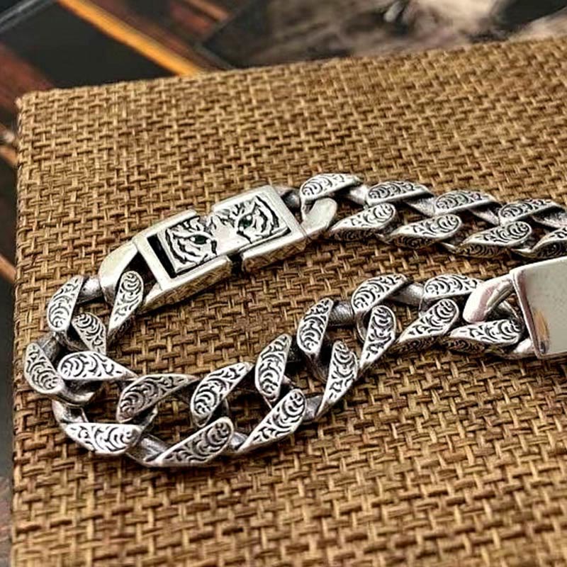 KarmaRipple's Tiger Tang Dynasty Flower Design Bronze Fortune Chain Bracelet p10