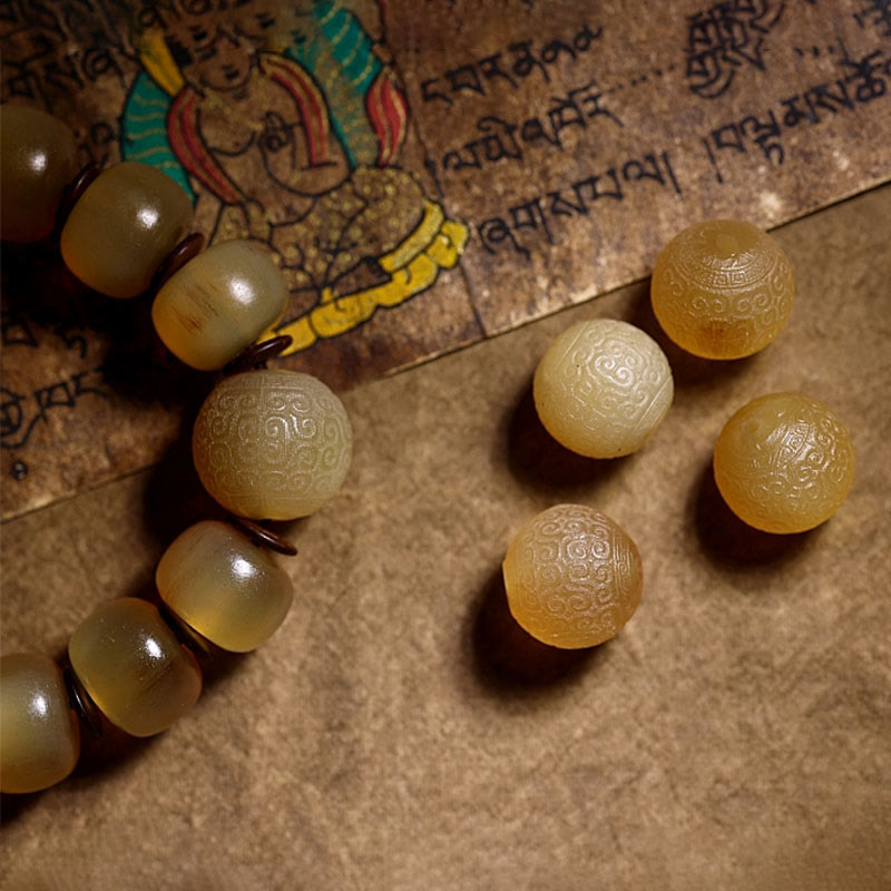 KarmaRipple's Handmade Tibetan Sheep Horn Om Mani Padme Hum Auspiciousness Bracelet p16