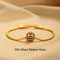 KarmaRipple's Tibetan 18K Gold Om Mani Padme Hum Fortunate Koi Fish Fu Character Ingot Bronze Coin Peace Bracelet